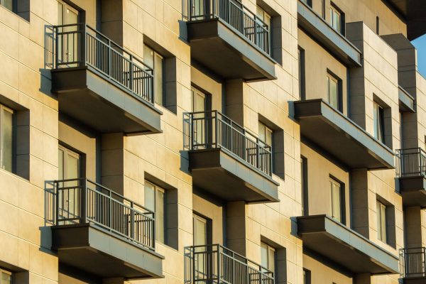 residential building with windows and balconies